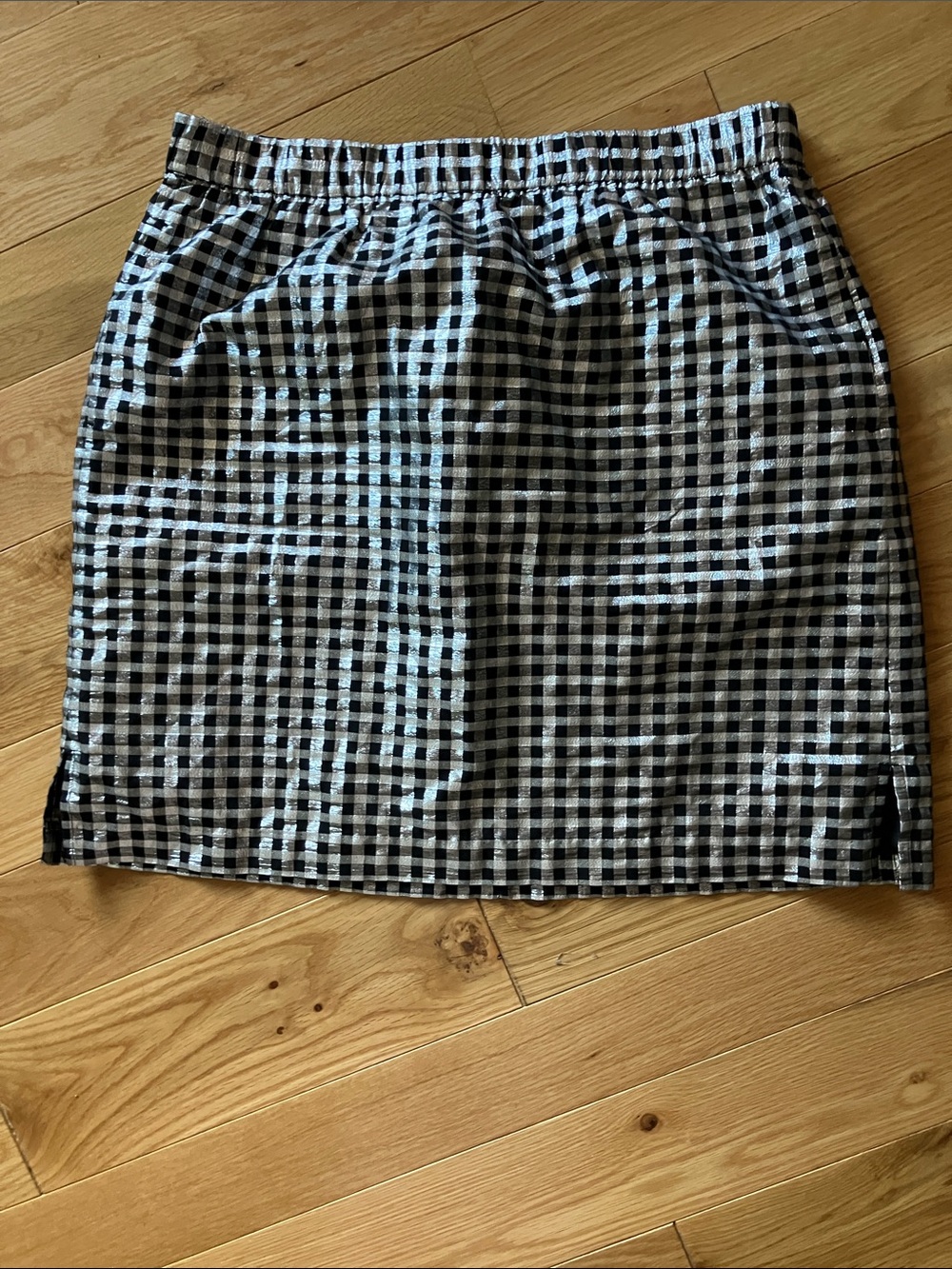J. Crew Black and White Gingham Mini Skirt - Picture 1 of 6